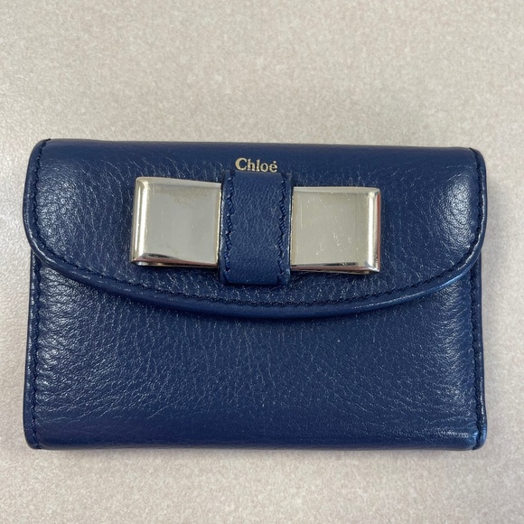 CHLOE Lily Trifold Wallet - Capri Blue - Preowned - Picture 1 of 13